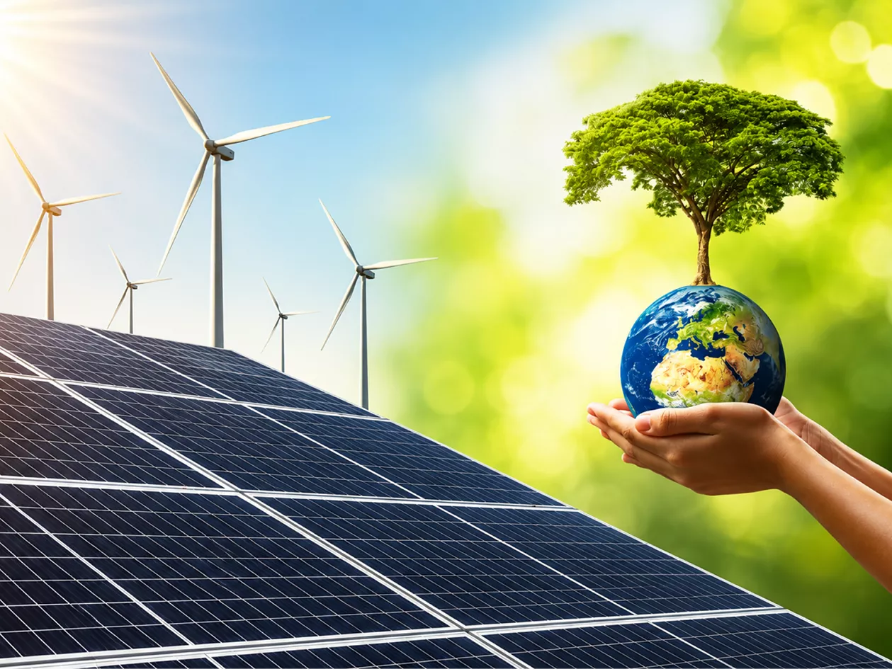 Texturised yarn produced through renewable-energy-supported manufacturing
